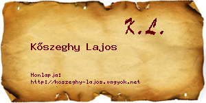 Kőszeghy Lajos névjegykártya
