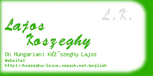 lajos koszeghy business card